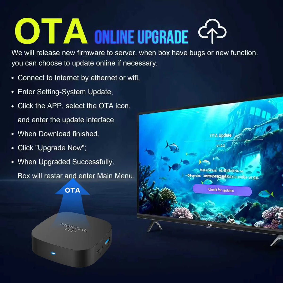 Boîtier TV intelligent 2026 Mortal T1+ Android 16 pour Home Cinéma, compatible RK3518, Bluetooth 5.4, Google Assistant, lecteur de streaming, WiFi 6