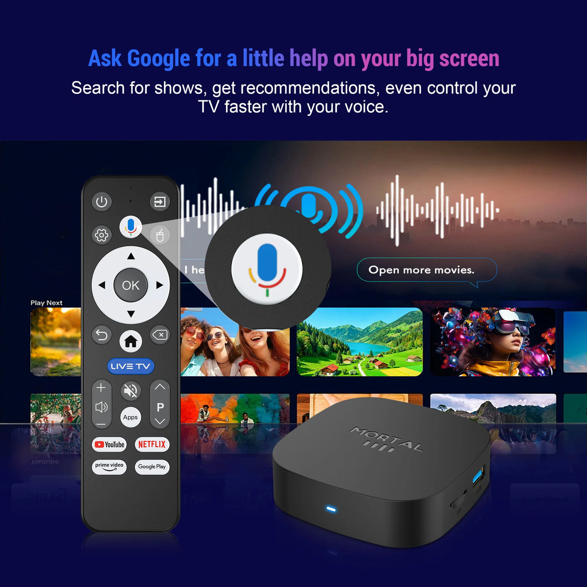 Boîtier TV intelligent 2026 Mortal T1+ Android 16 pour Home Cinéma, compatible RK3518, Bluetooth 5.4, Google Assistant, lecteur de streaming, WiFi 6